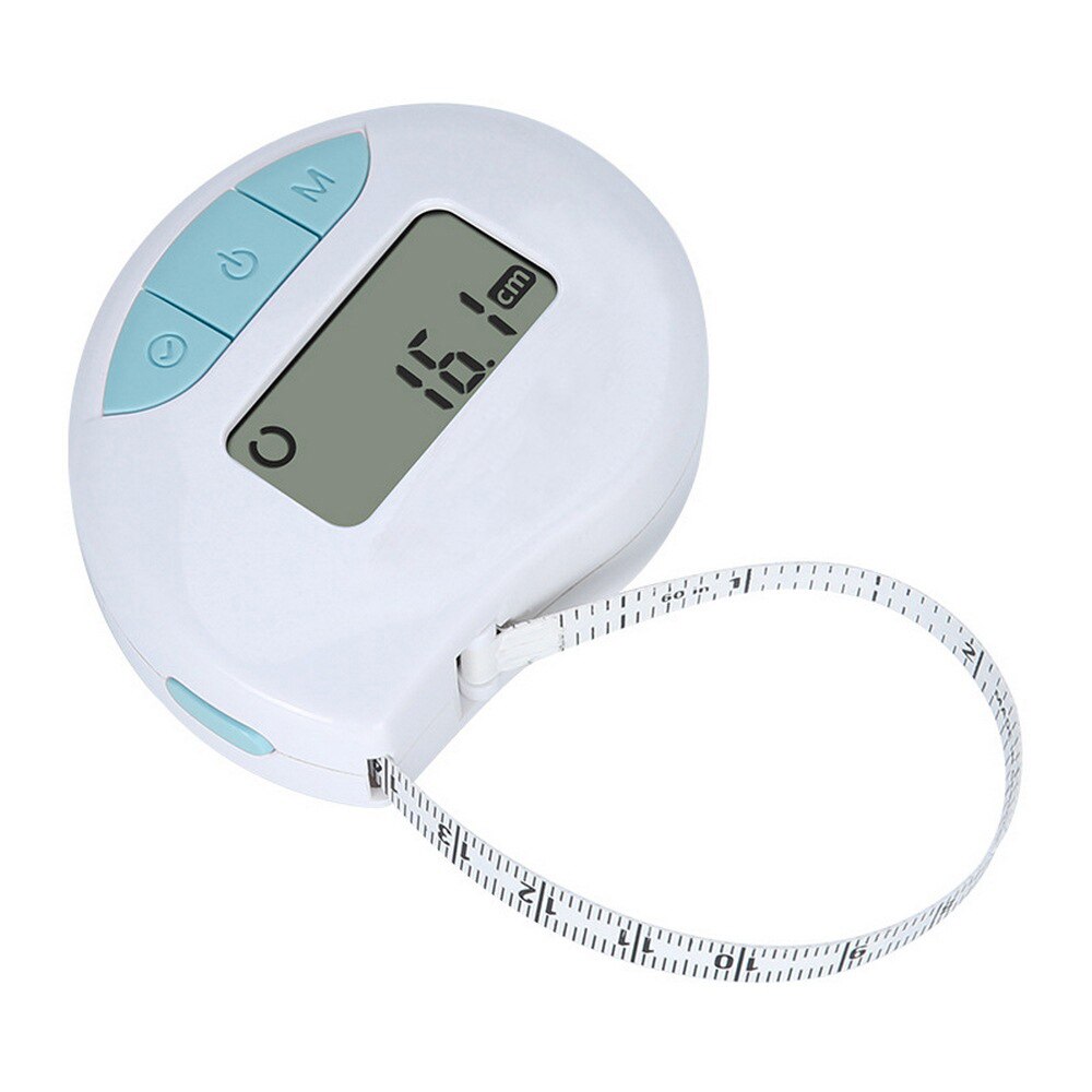 Digital krop målebånd 150cm led elektronisk sundhedsbånd tape lineal omkreds og lineær måling tilstand kropsfedtkaliper: Blå