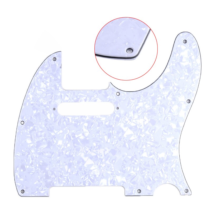 Tl Slagplaat 3Ply Single Coil Gat 8 Schroeven Gat Scrate Plaat Voor Tl Stijl Elektrische Gitaren Multi Colour: White Pearl