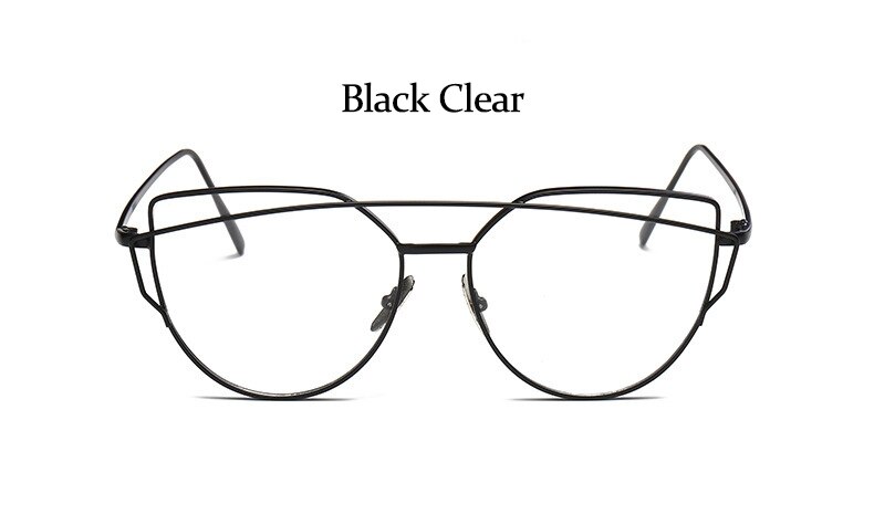 Computer Transparent Eyewear Frames Classic Brand Cat Eye Glasses For Women Oversized Spectacle Eyeglasses: Black Clear