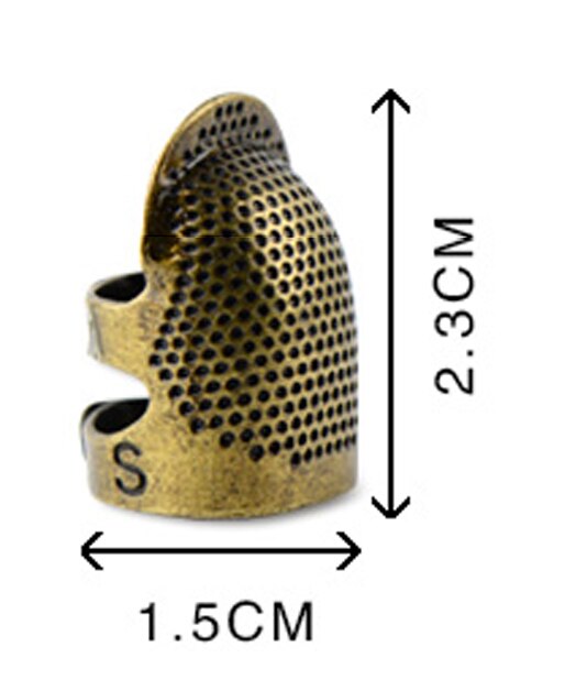 Handwork Sew Finger Protector Metal Thimble Ring Hand work Needle Hoop Ring Leather craft Home DIY Knitting Non slip Sewing: S