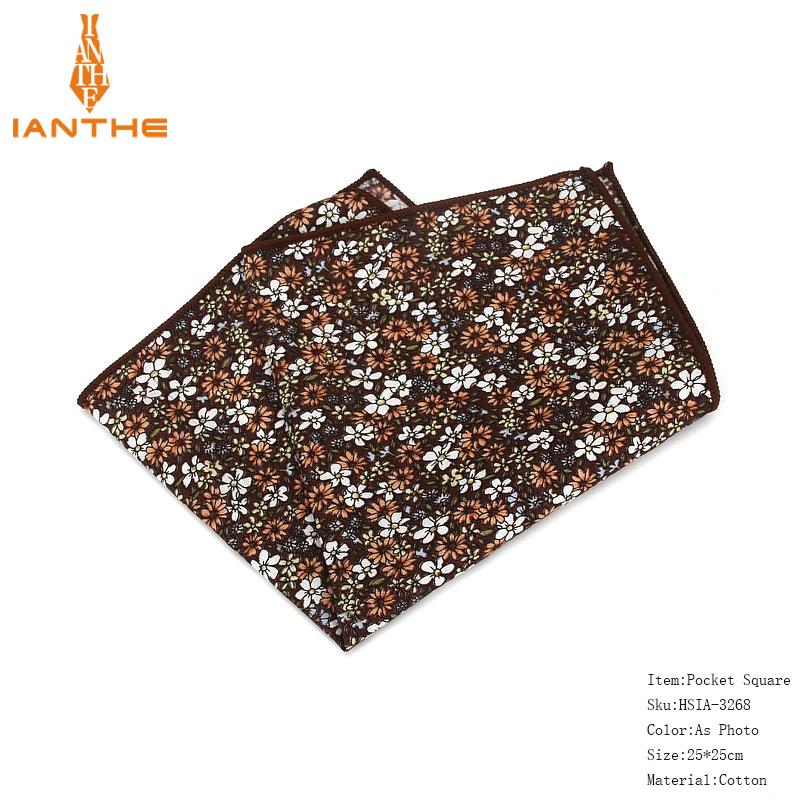 Brand Style Hankerchief Scarves Vintage Cotton Pocket Hankies Men's Pocket Square Handkerchief Flower Paisley Hanky: IA3268