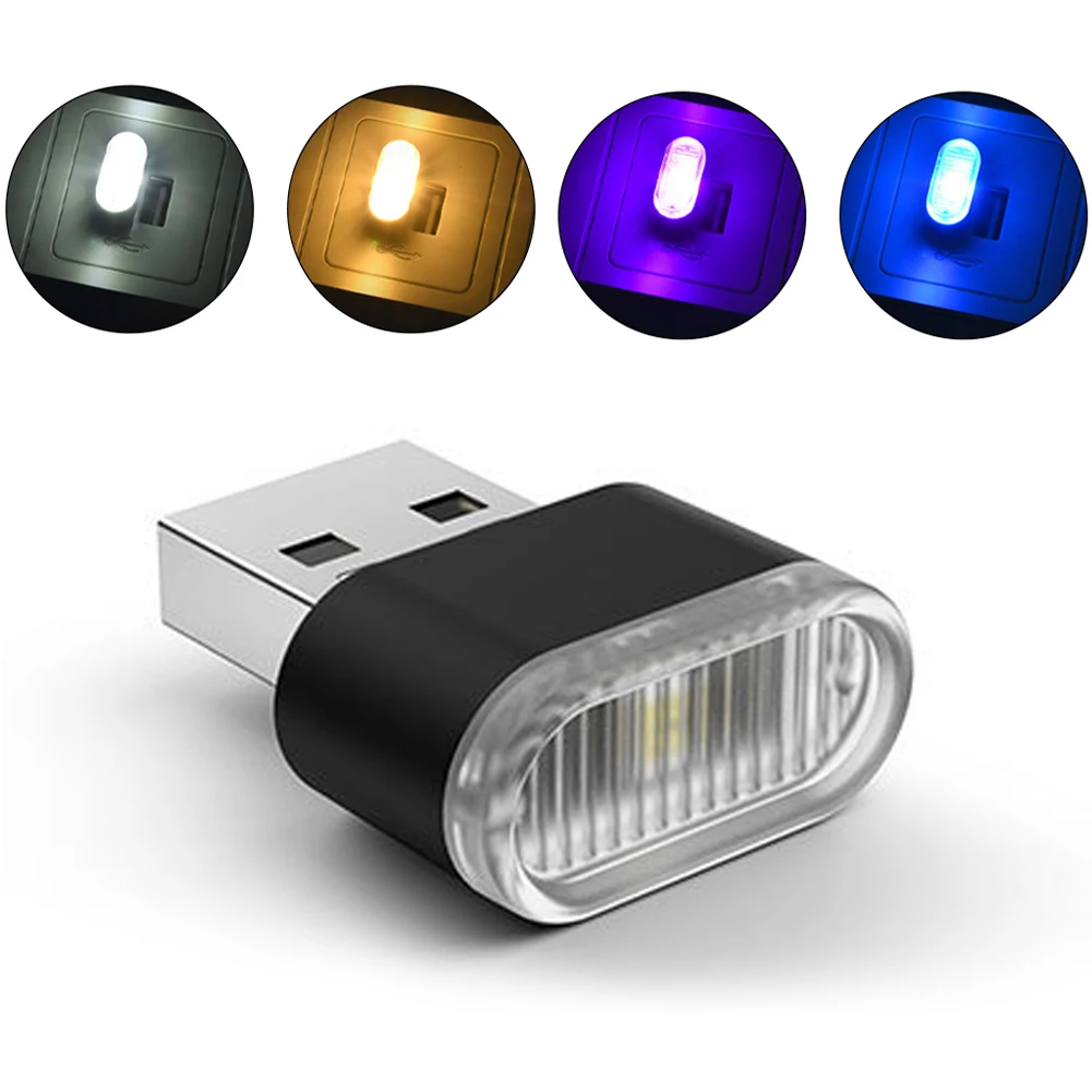 Usb ledet-billys auto interiør atmosfære lys dekorativ lampe nødbelysning pc auto fargerikt lys biltilbehør