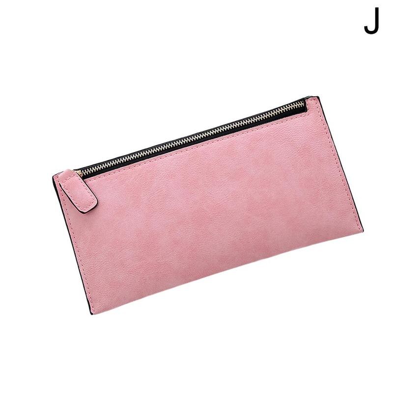 Women's clutch purse card holder matte leather long wallet bag female R1W3: J