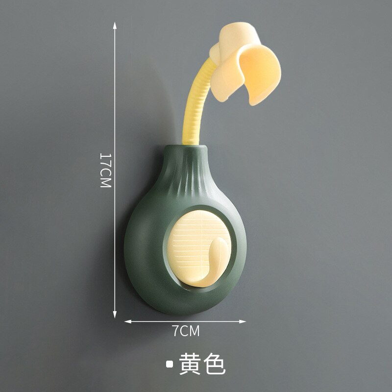 Fissatore senza punzonatura soffione doccia sospeso soffione doccia a pioggia per bambini accessori doccia regolabili per asciugatura fiori a parete per bagno: giallo