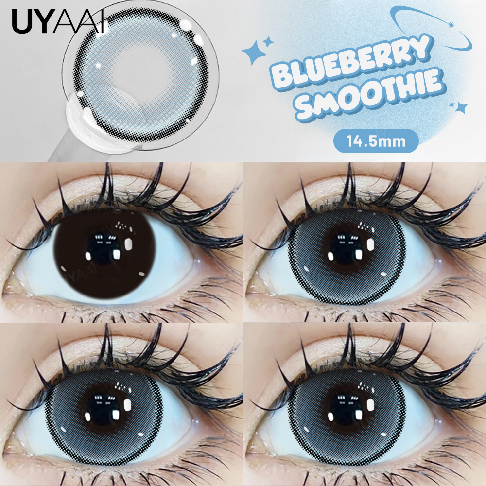 UYAAI lentilles noires de grand diamètre 15mm lentilles de 14.5mm lentilles de Contact colorées pour les yeux lentilles pour grands yeux lentilles d'aspect naturel: Kaki