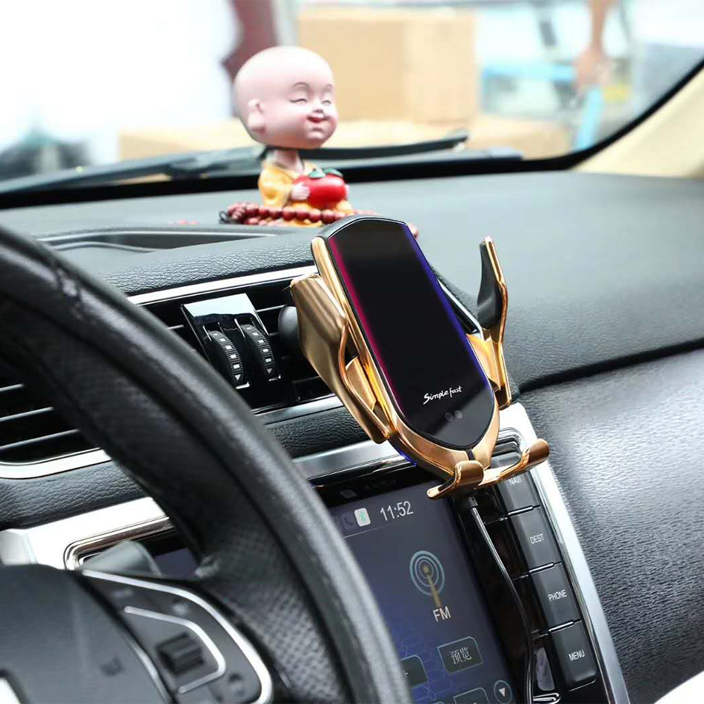 Car Wireless Charger - 10W Fast Charging Holder - Qi Compatible for iPhone, Samsung
