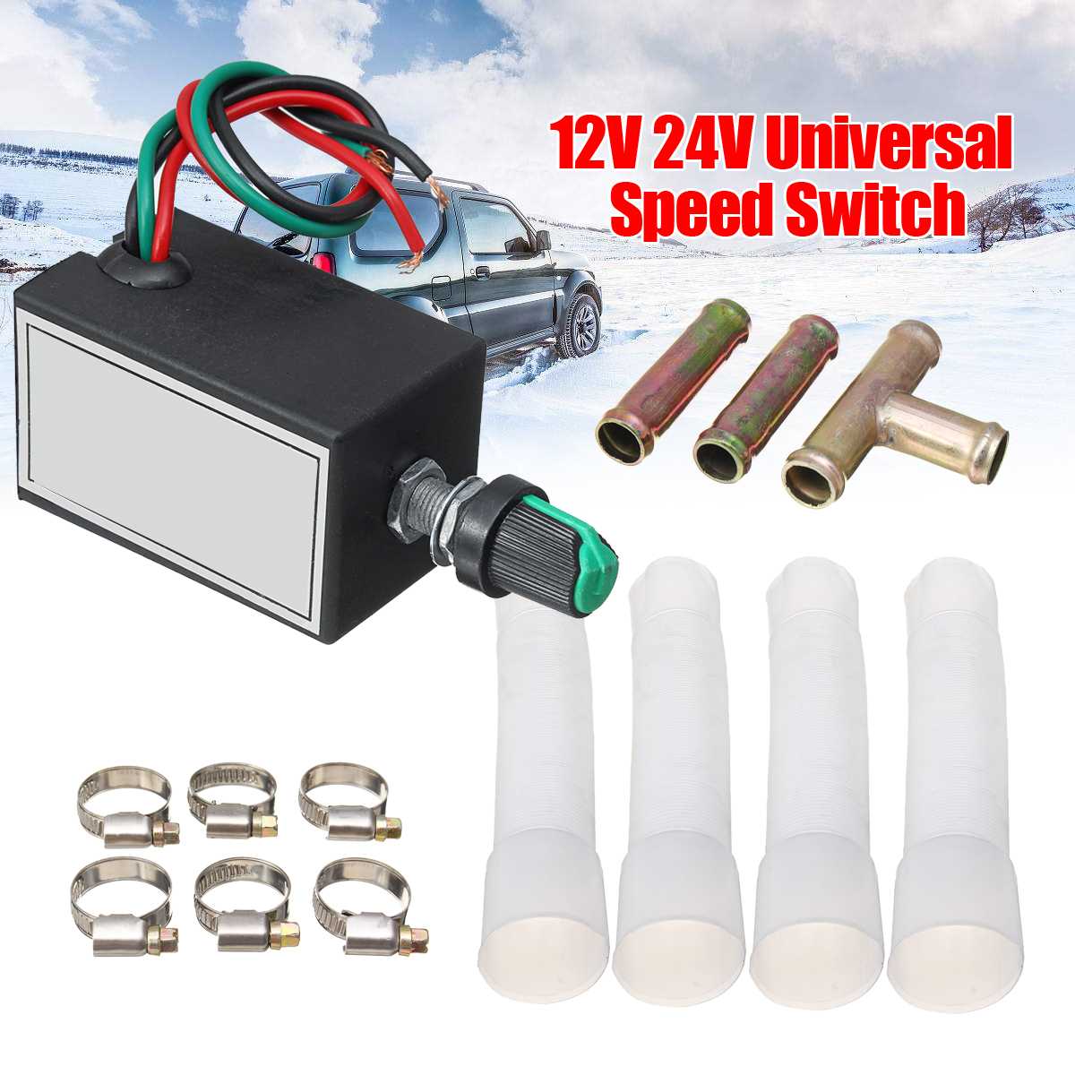 12V 24V Universele Auto Elektrische Kachel Verwarming Ventilator 4 Poort Ijzer Compacte Auto Heater Voorruit Ontdooier Voor Rv camper Boten