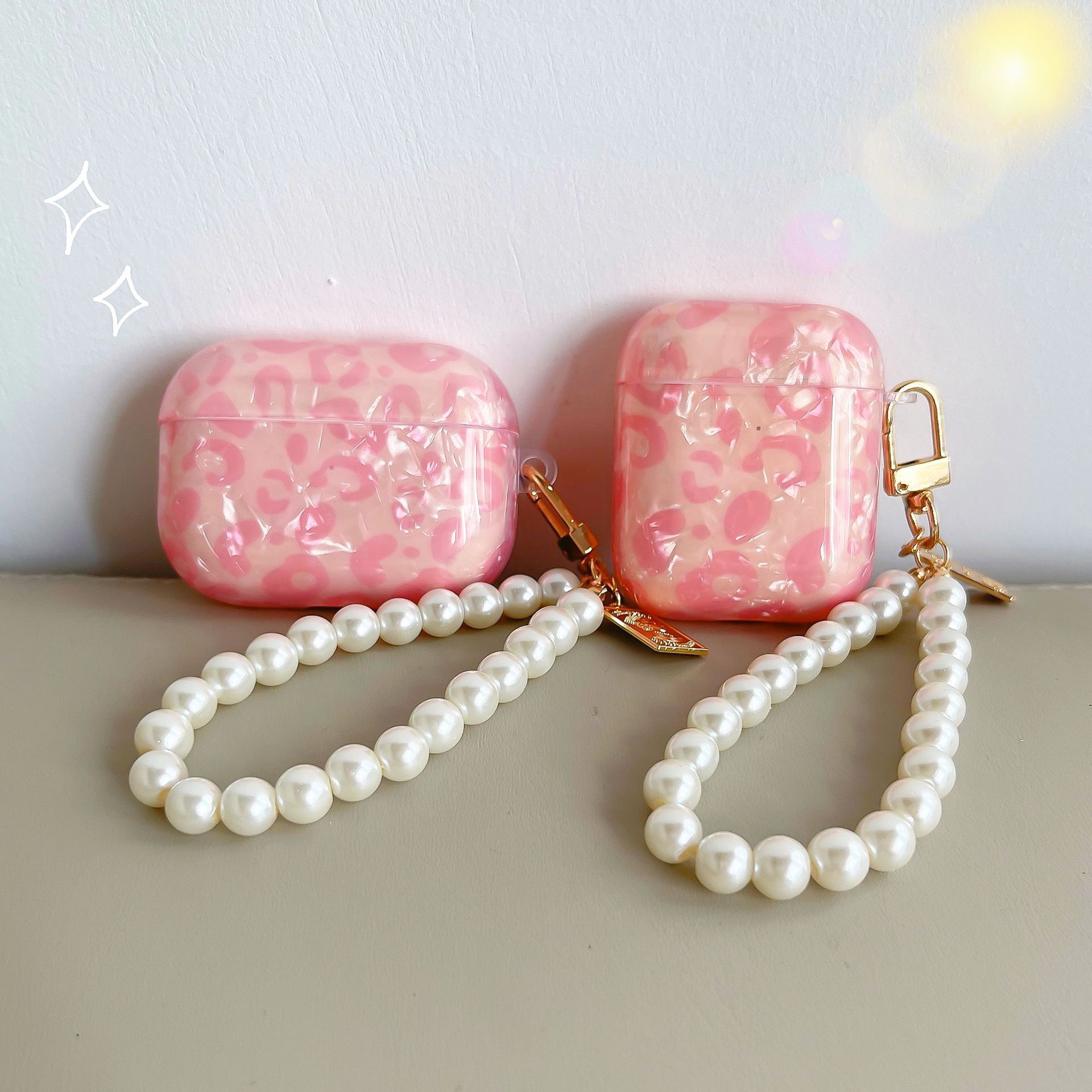 Für Airpods 2 fallen Airpod 3rd Rosa Leopard Liebe Kette Fällen für Apfel Airpods Profi Kopfhörer Schutzhülle Sanft Hülse fundas