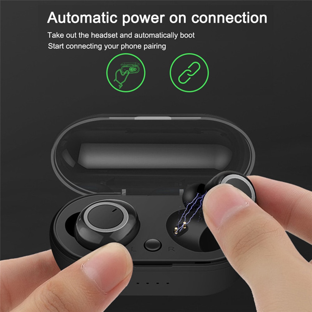 Trådløse hovedtelefoner tws bluetooth høretelefoner sport håndfri trådløst headset med mikrofon mini øretelefoner til xiaomi telefon