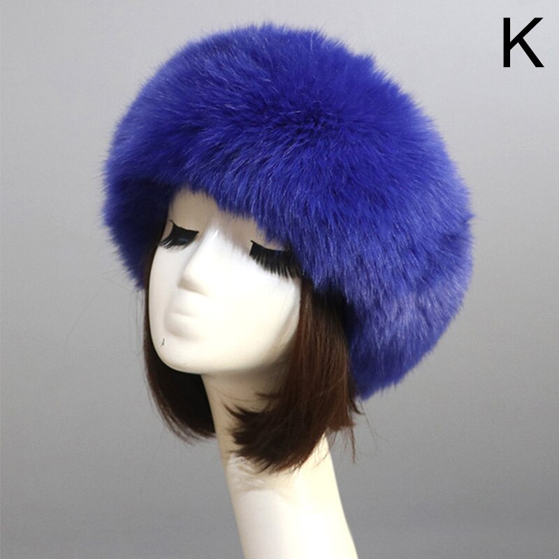 Kobiety futrzane czapki grube futrzane ciepłe sztuczne futro z lisa kapelusz jesień zima rosyjski gruby Bomber odkryty Earwarmer Ski pusty cylinder czapki: K