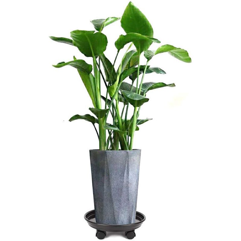 Soporte redondo para macetas con ruedas, bandeja de carrito para macetas pesadas, con ruedas universales, 2 paquetes