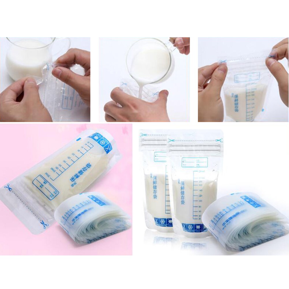 30 PCS 250ML Safe Food Storage Bags Breast Milk Freezer Bags Baby Breast Milk Storage Bag Liquid Breast Milk Storage Bags