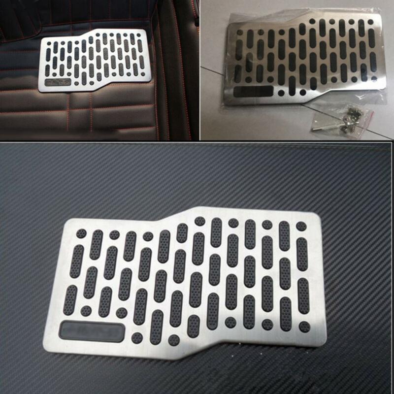 Tapis de sol antidérapant Auto plaque d'acier inoxydable panneau de coup de pied repose-pieds