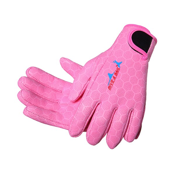 Buceo y navegación 1,5mm guantes de buceo antiarañazos de neopreno con cinta de Nylon para el invierno natación surf buceo en profundidad y superficie: pink / S