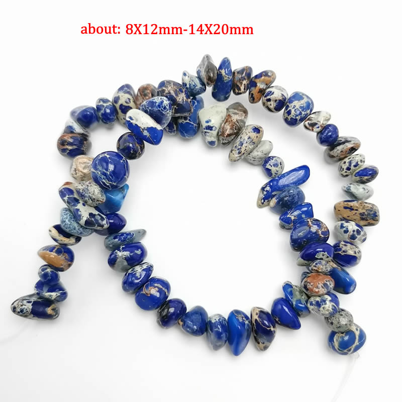 Natural Stone Beads 5-20mm Imperial stone Seafloor sediment 16 inch Lrregular Gravel Beads Diy Bracelet For Jewelry making: Blue  large