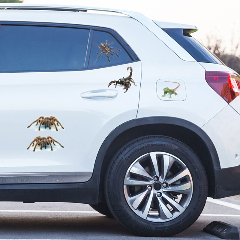 3D Cool autocollant mural animaux araignée Gecko Scorpions vinyle autocollant mural pour les voitures à la maison Auto moto couverture rayures décor