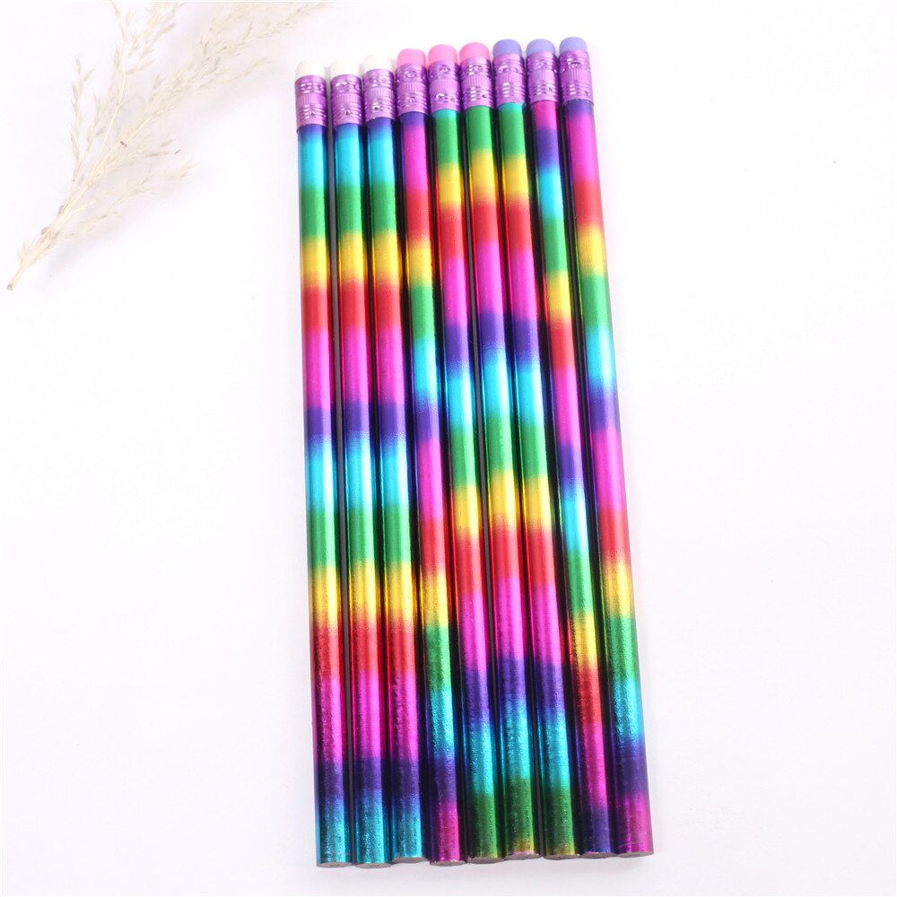 6 Pcs Rainbow Pencil Wood Environmental protection Pencil Bright color Appearance Pencil school office writing Pencil