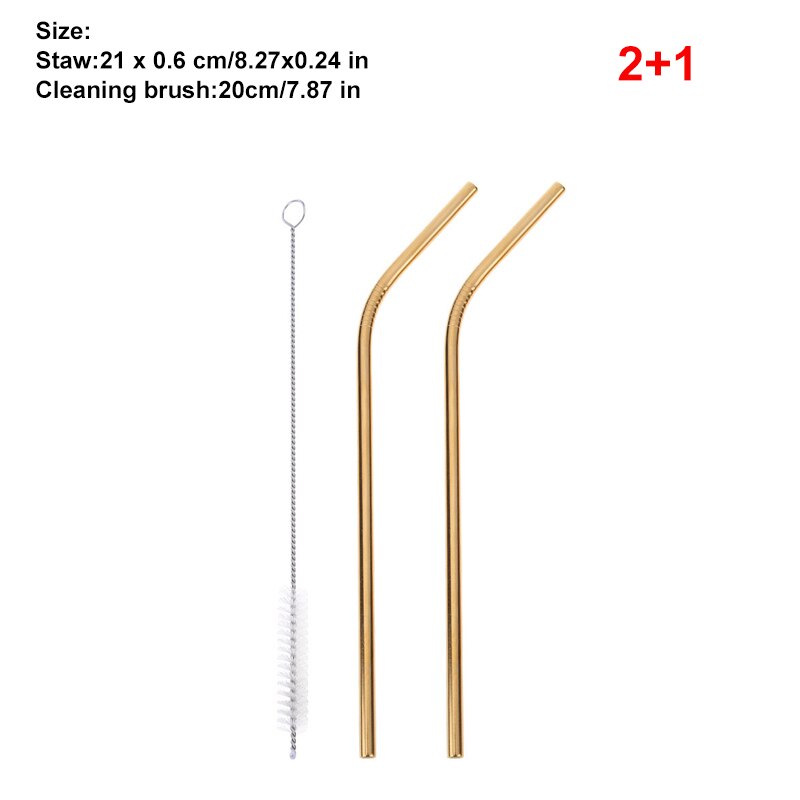 Pailles en métal réutilisables, 1, 4, 6, 8 pièces, en acier inoxydable, avec brosse de nettoyage, accessoires pour tasses et bars: 05