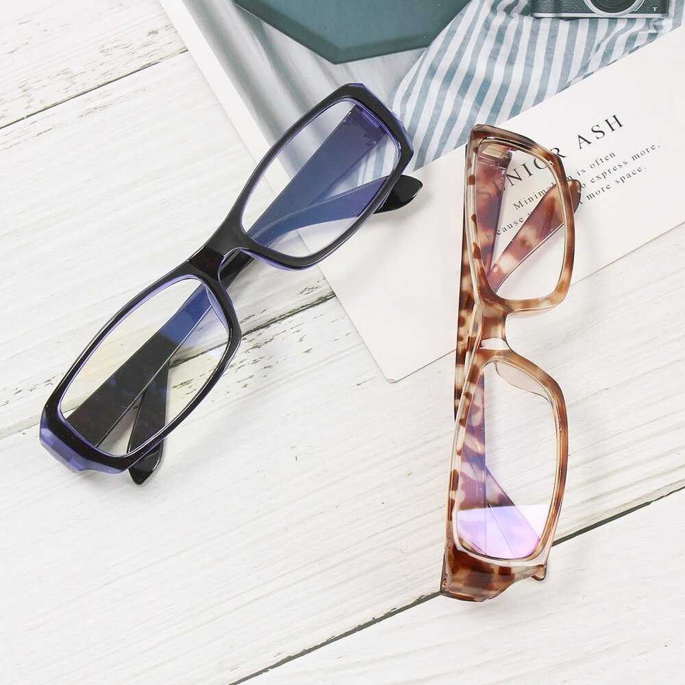 Leopard Print Anti Blue Rays Glasses Radiation Protection Glasses PC Spectacle Frames Flat Mirror Reduces Eye Strain