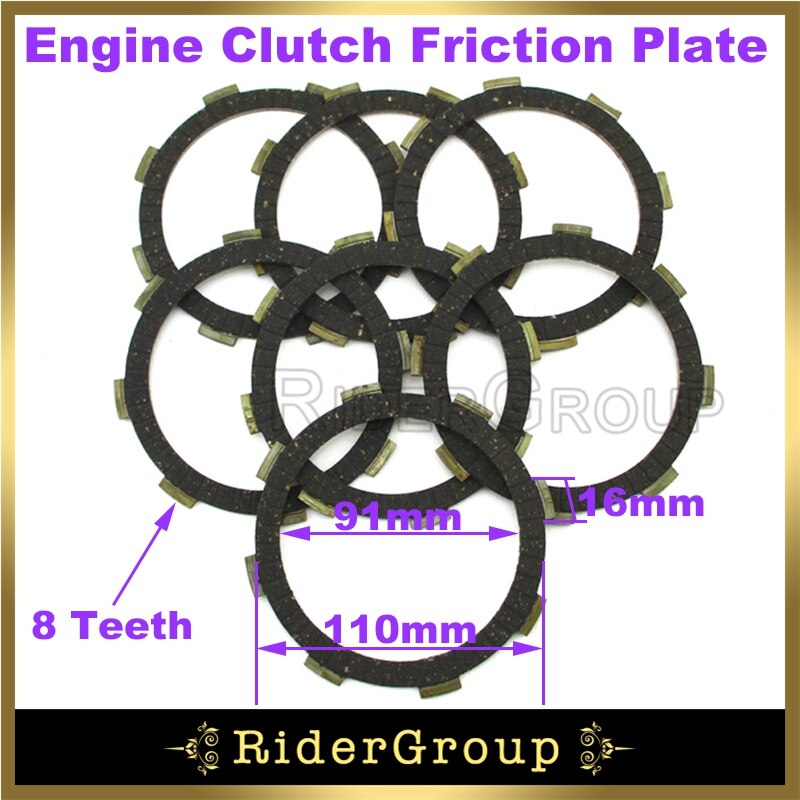 7pcs Engine Clutch Friction Plate For CG CB 200cc 250cc ATV Quad Motor Pit Dirt Bike Parts