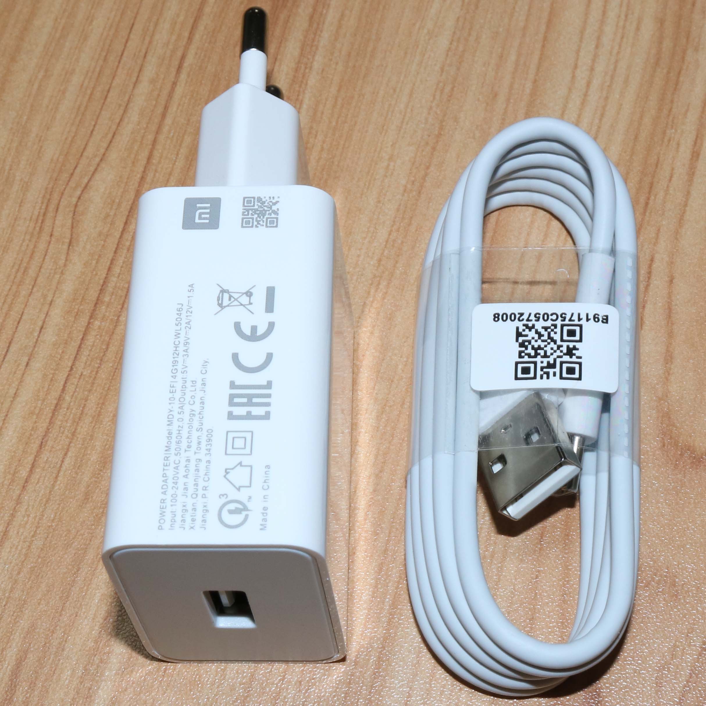 18W Charger Xiaomi Mi A3 Fast Charger Eu QC3.0 Lading Adapter Voor Xiaomi 8 9 Lite Se 9T pro Max 3 Redmi Note 7 8 Pro K20: White EU and Cable