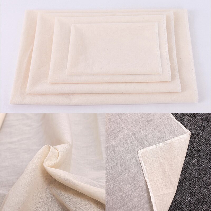Tela grande de muselina ultrafina reutilizable para colar, cocinar, hacer queso, hornear, gasa de algodón blanco