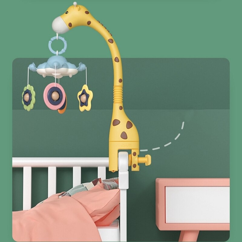 Crepitio del bambino mobile musica scatola Luce di Notte Rotazione di 360 ° di Rotazione Flessibile mobile Appena nato Che Dorme Letto Giocattoli bambino Sonaglio