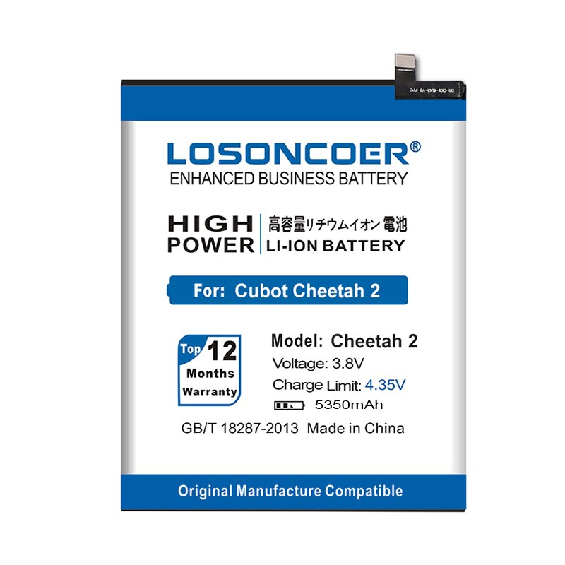 LOSONCOER 5350mAh Mobiele Telefoon Batterijen Cheetah2 Voor Cubot Cheetah 2 Batterij + Snel Aankomen