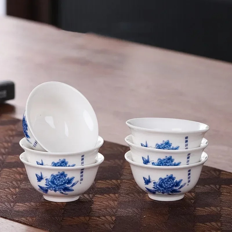 Juego de 6 unidades de taza de té con pintura de paisaje pintada a mano, taza maestra de Boutique hecha a mano, suministros de artículos de té chinos, accesorios para la ceremonia del té
