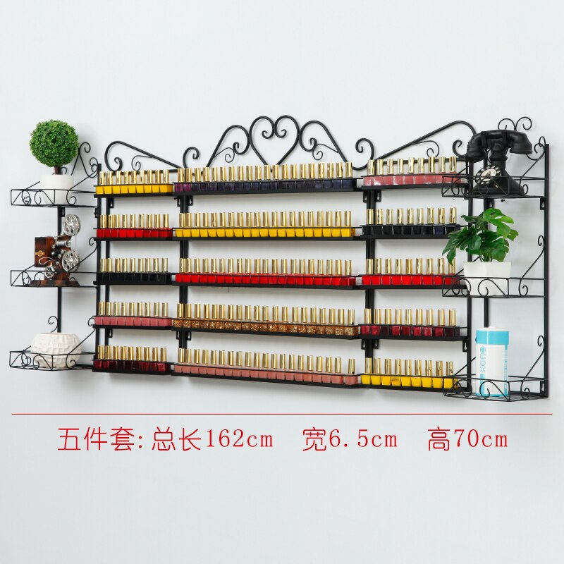 Multi-Lagen Opslag Muur Manicure Cosmetica Display Stand Moderne Metalen Nagellak Organizer Opslag Rack Plank Voor Muur