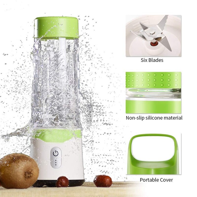 Personal Blender,Portable Blender Usb Juice Blender Rechargeable Travel Juice Blender For Shakes And Smoothies Powerful Six Blad