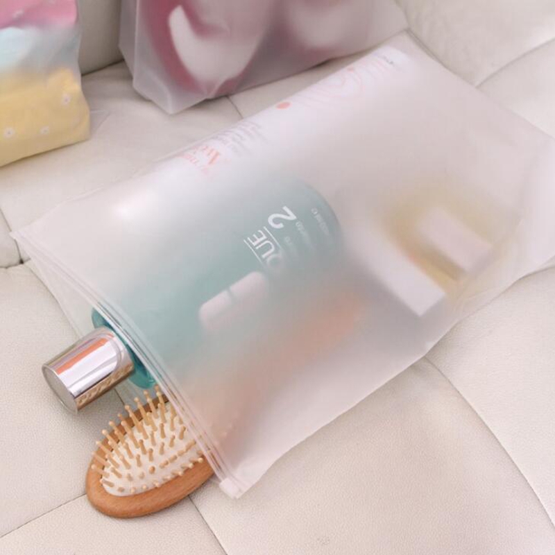2PCSTop Matte Clear Plastic Storage Bag Travel Bags Zip Lock Valve Slide Seal underwear Package storage Reclosable Pouch Bags