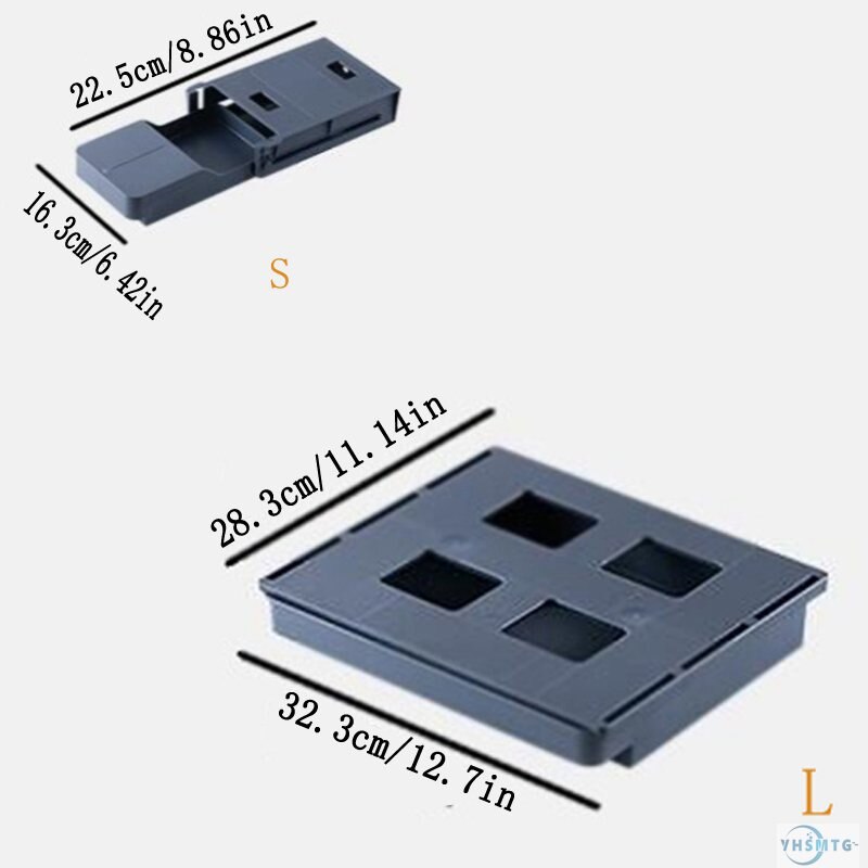 Under Table Drawer Hidden & Secret Space Large Capacity High Load-bearing Self-adhesive Stationery Sundries Cabinet Organizer