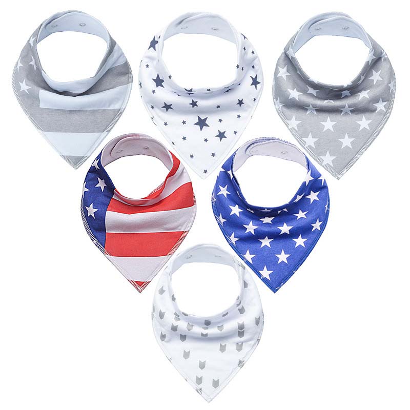 6 pièces/ensemble bavoirs bébé Bandana 100% coton essuie-mains Babadores Para Bebe infantile garçons et filles salive serviette