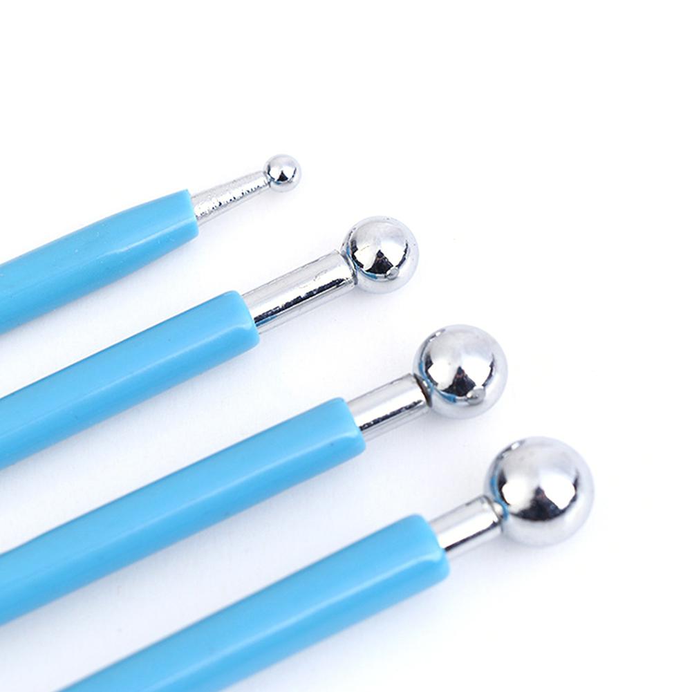 4 stücke Kunst Punktierung Werkzeuge Malerei Bausatz für Ton Keramik Keramik Puppe Fondant Modellierung Papier Blumen Präge aufbringen r20