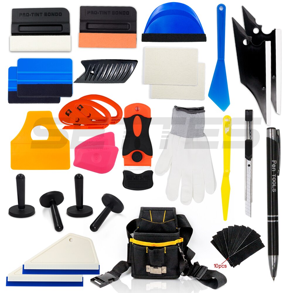 Vinyl Wrap Tool Kit Bag Combo Squeegee Utility Razor Magnets Cutter