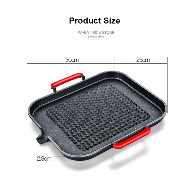 Barbecue Plate Korean Style Maifan Stone BBQ Pot Without Oil Fume Outdoor Picnic Non-Stick Cooker Iron Plate BBQ Plate