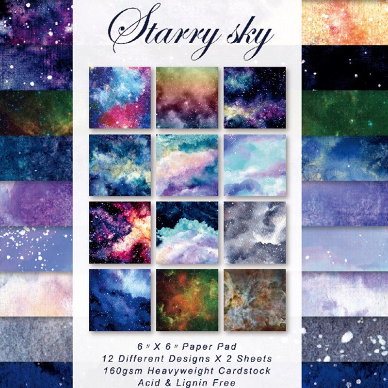 24 sheet Junk Journal Purple Star background paper pad scrapbooking origami papers for card making album scrapbook craft supply