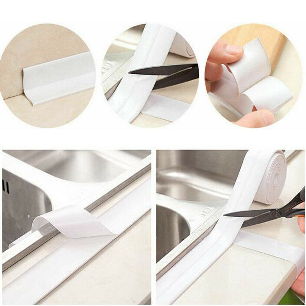 Tape Caulk Tool For Kitchen Bathroom Waterproof Wall Sealing Strip Self-Adhesive Strong Cleaning