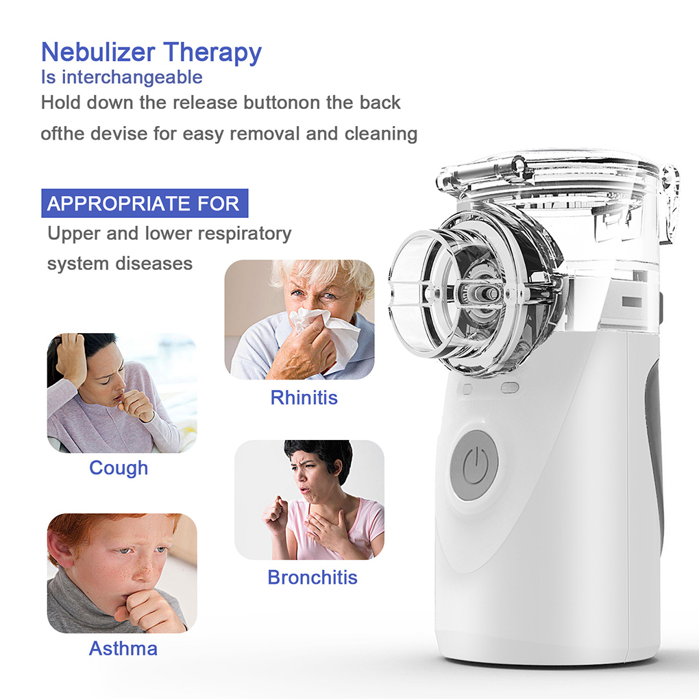 Mini Inhalator Handheld Mist Stoom Inhalator Elektrische Draagbare Verstuiver Stomen Apparaat, Groen