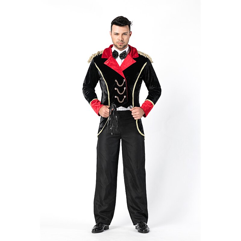 Circusdirecteur Halloween Kostuum Circus Gentleman Carnaval Crazy Magician Volwassen Man Kostuum Fantasia Cosplay Pak voor Mannen