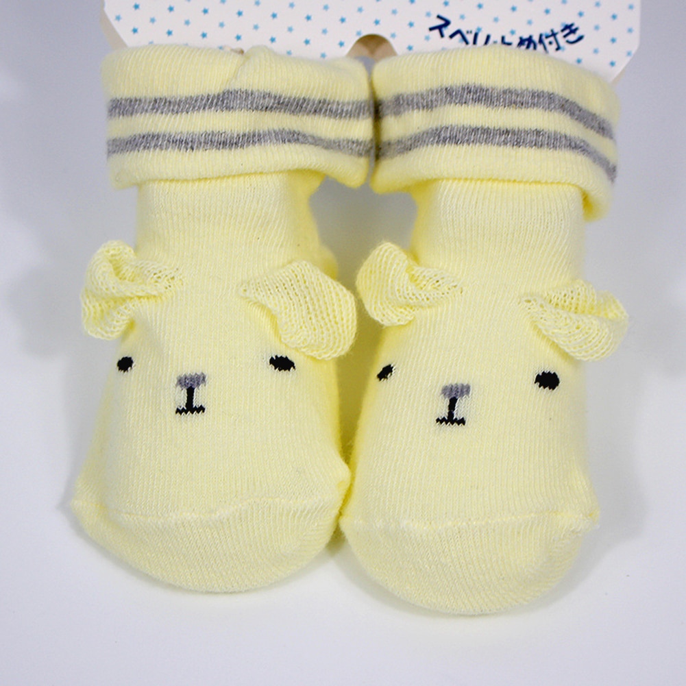 Criança Meias Bonito Dos Desenhos Animados Urso Bebê Ifant Meninos Meninas meias de Algodão Macia e Quente Anti-slip Sole Indoor Piso Tornozelo meias 0-6 meses