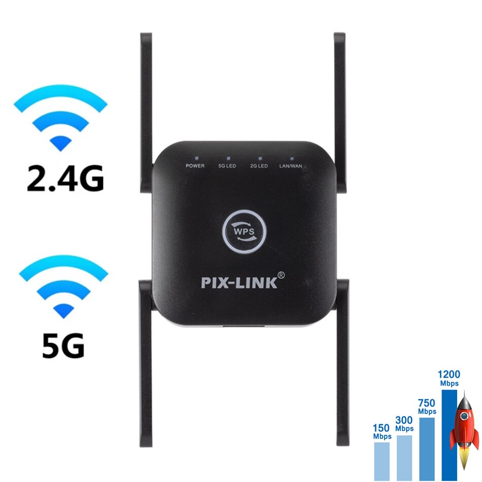 5G Wifi Versterker Wifi Repeater 5Ghz Wifi Lange Range Extender 1200M Draadloze Wi-fi Booster Thuis Wifi internet Signaal Versterker: UK plug
