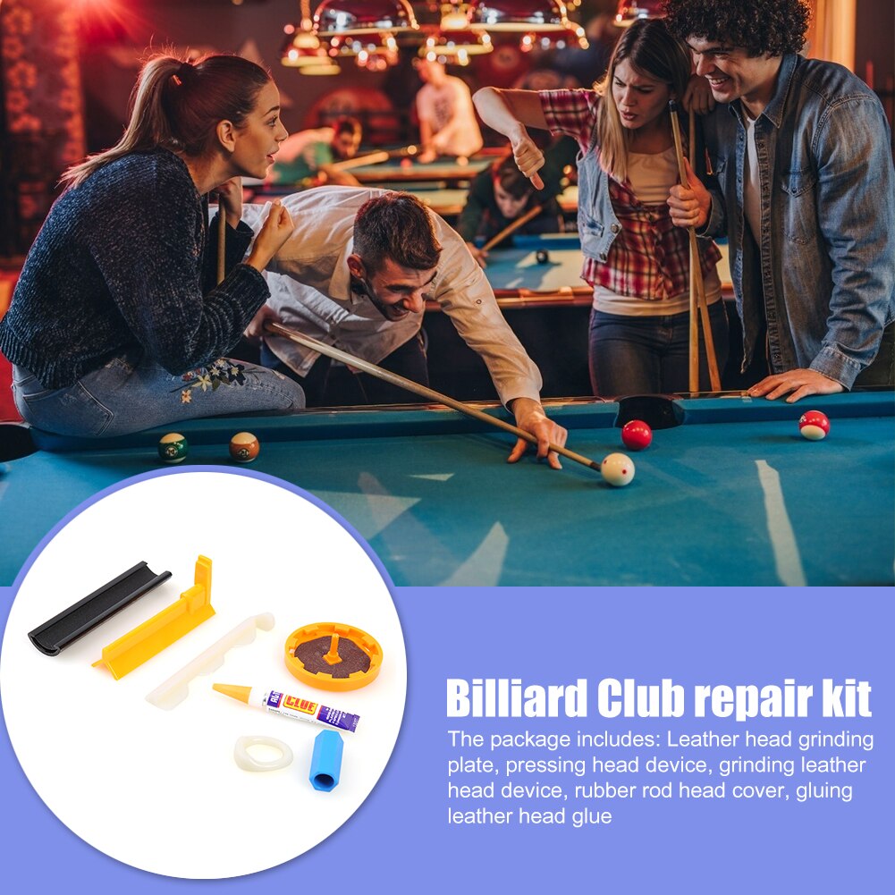 Plastic Pool Cue Tip Repair Tool Billiards Tip Glue Sport Snooker Cue Repair Kit for Household Children Birthday Supply