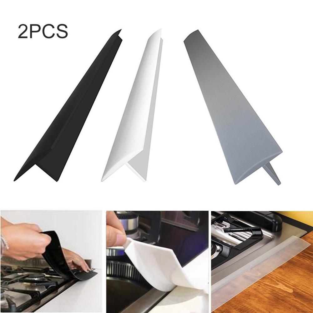 Set Of 2 Kitchen Silicone Stove Counter Gap Cover Heat Resistant Wide & Long Gap Filler Seals Spills Between Counter