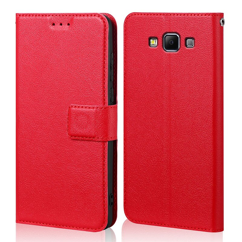 Coque de téléphone à rabat en cuir, étui pour Samsung Galaxy A7 A7 700 7000 A700 A7000 A700F A700FD A700H: Red