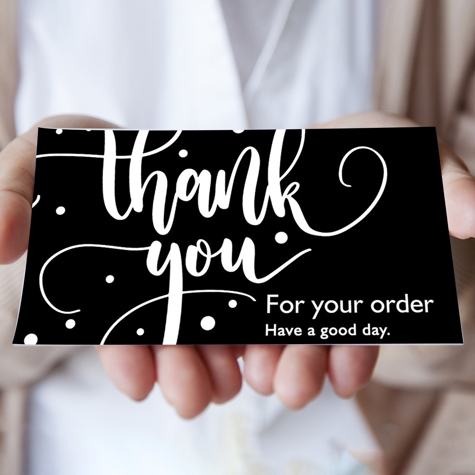 Thank You for Your Order Card Black &amp; White Cards for Supporting Business Small Shop Decoration Greeting Card