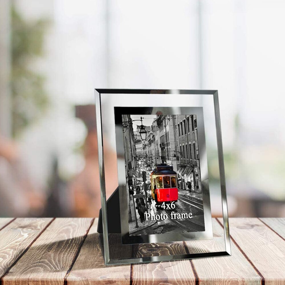 Photo frame 6x4 glass photo frame is very suitable for home wedding office restaurant business silver photo frame
