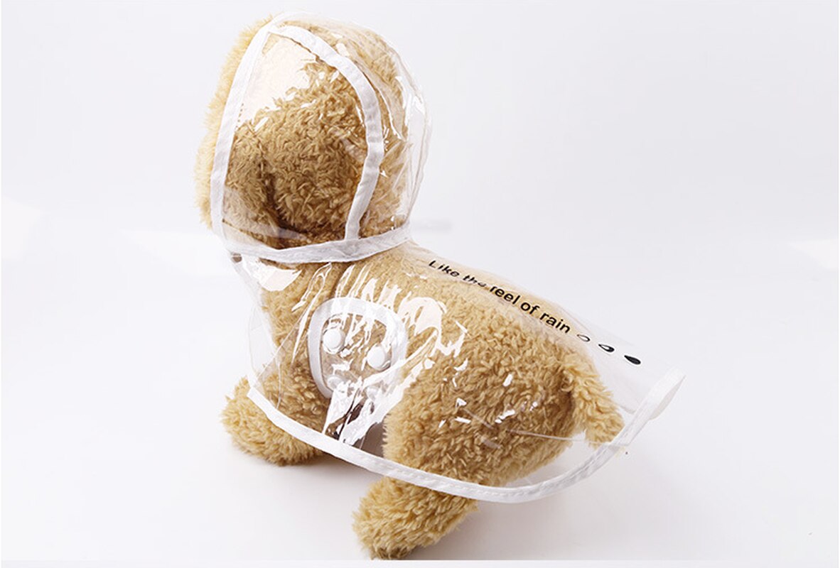 Poncho imperméable pour chien, manteau de pluie réfléchissant, vestes imperméables à capuche, vêtements d'extérieur, fournitures pour animaux de compagnie: WHITE / S