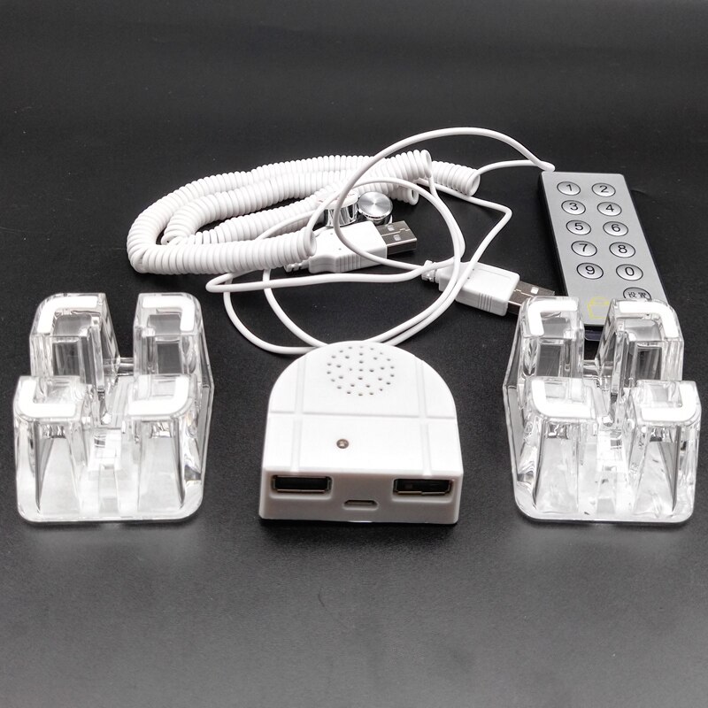 2ports Mobile Phone Security Alarm System Smart Phone Display Anti-theft Acrylic Holder Stand